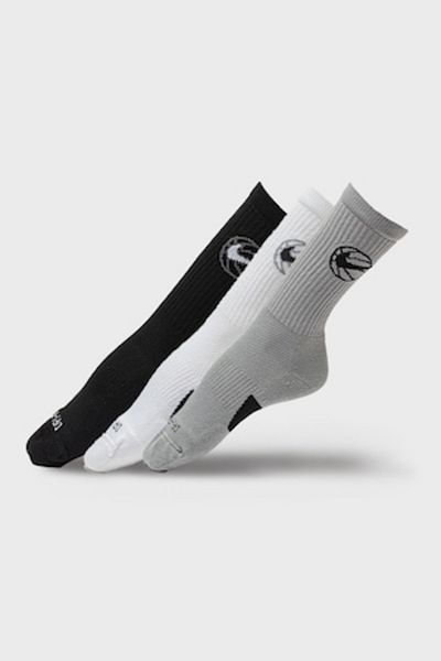 Nike Set de șosete lungi de baschet unisex cu tehnologie Dri-Fit - 3 perechi, Negru, Gri mediu, Opțional