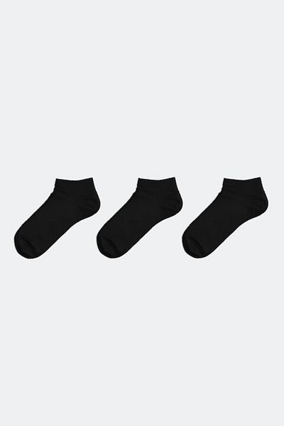 LC Waikiki , Set of ankle socks, cotton blend - 3 pairs, Black, 43-45