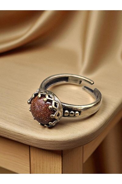NBS Beautiful Naturel Stones Ring Pure Copper Adjustable Star Stone Special Design (Daily, Gift, Special Occasions)