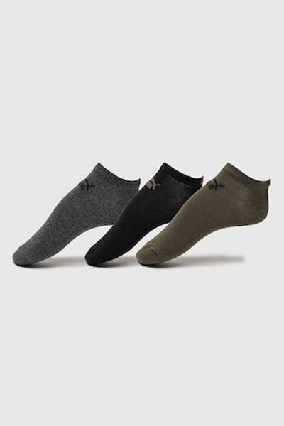 Puma - Set of unisex ankle socks with logo design - 3 pairs, Black, Dark Olive Green, Dark Gray, EU