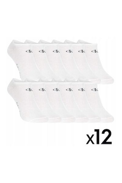 Calvin Klein Șosete Mască 12 Perechi Bumbac Alb 36-41