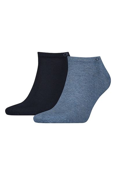 Calvin Klein , Set de șosete până la gleznă din amestec de bumbac - 2 perechi, Albastru, 43-46