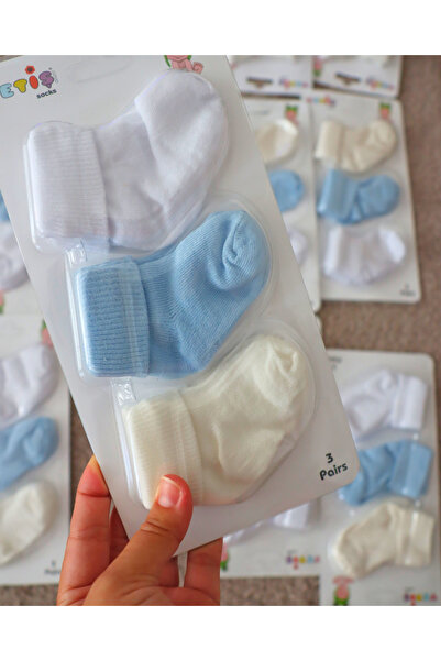 TinyAlp 3 Pack Newborn Organic Cotton Soft Baby Soft Colored Socks
