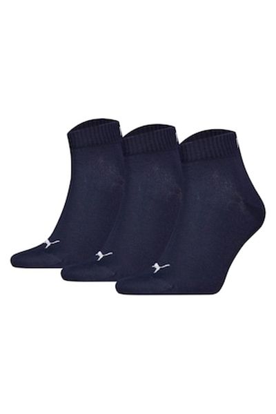 Puma , Set of unisex short socks - 3 pairs, White, Navy, 39-42