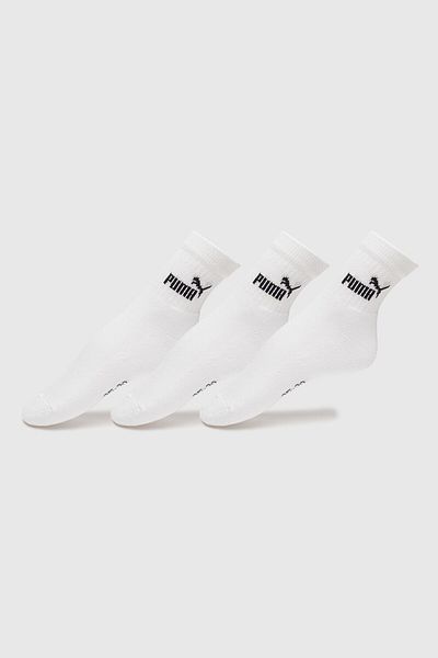 Puma - Set of short socks with logo - 3 pairs, White, Black, 47-49