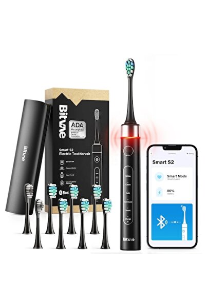 Bitvae Electric Toothbrush S2 Smart by Dalip - Ultrasonic, Soft, 8 Heads, Cas...