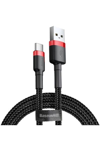 Dali Cablu de încărcare și transfer de date, USB Type-C la USB Type-C, Cafule, 100W, 3m, textil, Negru-Roșu