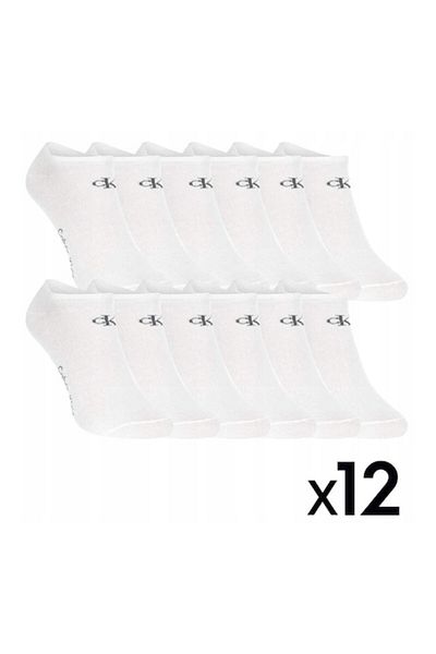 Calvin Klein Șosete Mască 12 Perechi Bumbac Alb 36-41