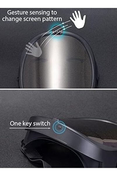 Bicchoo LED Face Mask with Bluetooth Programmable, LED Halloween Mask Digital Luminous Mask Shining Mask