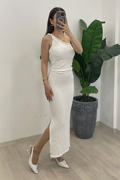 Nazline Women's One Shoulder Midi Length Dress