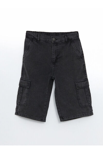 LC Waikiki Beli Lastikli Erkek Çocuk Kargo Jean Şort