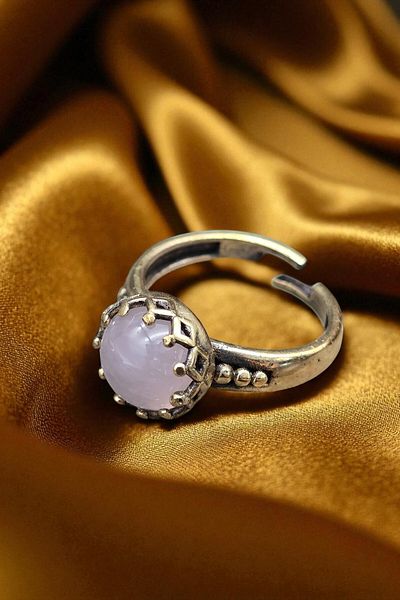 NBS Beautiful Naturel Stones Ring Pure Copper Adjustable Pink Quartz Stone Special Design (Daily, Gift, Special Occasions)