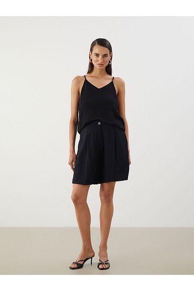 LC Waikiki Women's Pleated Shorts with Elastic Waist