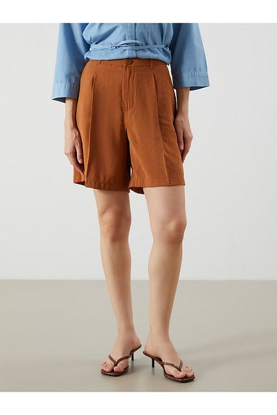 LC Waikiki Γυναικείο πλισέ σορτς Loose Fit Modal Mixed