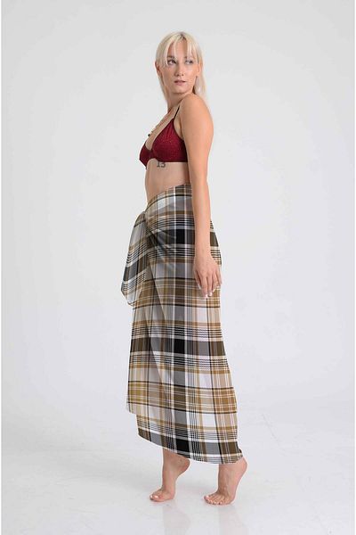 DESENİX Classic Plaid Pattern |   100X145Cm |   Soft Chiffon & Satin