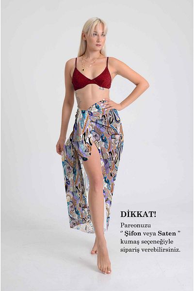 DESENİX Pastel Paisley Patterned Romantic Elegance |   100X145Cm |   Chiffon & Satin