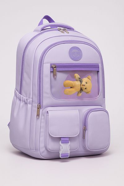 NEMO BAGS Lilac Kawaii Korean Style Backpack, Waterproof Teddy Bear School Bag, 40X28X18Cm