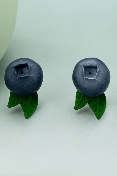 Pinty Design Blueberry Women's Earrings with Blueberry Figure 3 cm