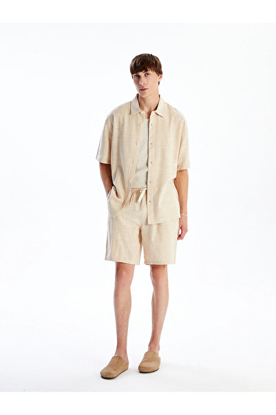 LC Waikiki Peak New Season Comfortable Fit Linen Look Men's Shorts