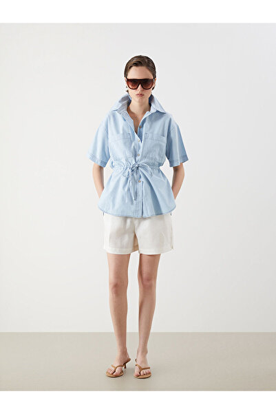 LC Waikiki Özmarka Noul sezon Pantaloni scurți pentru femei, 100% in, cu tali...