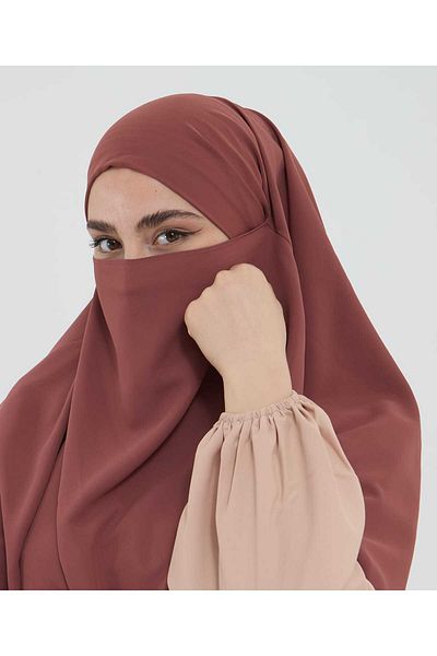 Mihrisina collection Single Layer Souffle Hijab Khimar Practical Hijab Black Color