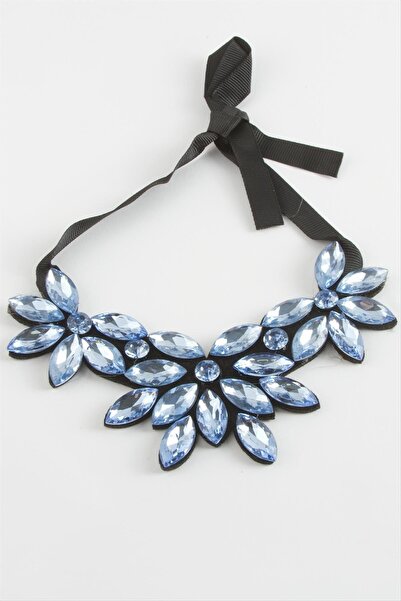 ZERO LAND قلادة بياقة حجرية مزهرة من FLZ-SHOP - أنثراسيت