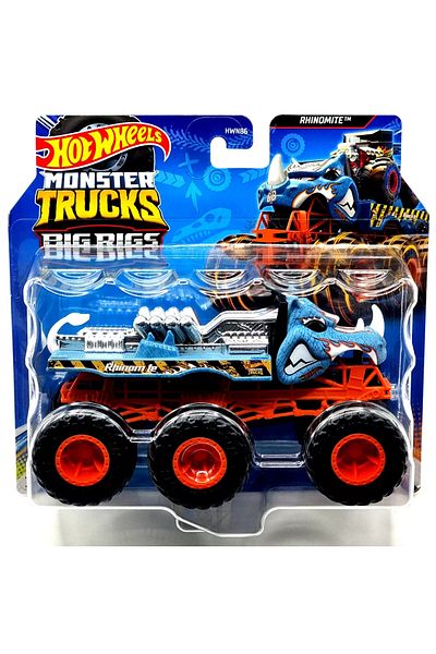 HOT WHEELS MONSTER TRUCK BIG RIGS MASINUTA METALICA CU 6 ROTI RHINOMITE SCARA 1:64