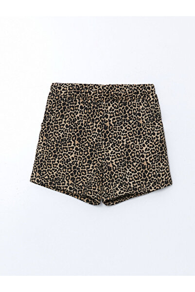 LC Waikiki Sa leopard dezenom Kratke hlače za devojčice sa elastičnim strukom