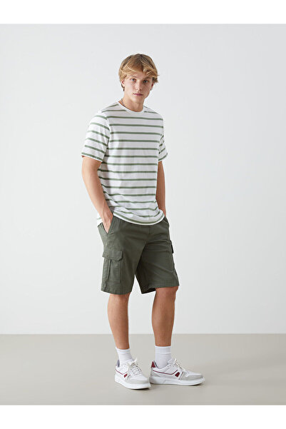 LC Waikiki Nevavm Standard Fit Gabardine Men's Cargo Shorts with a Difference