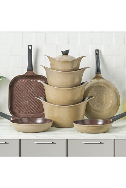 Alberto مجموعة أواني طهي من الجرانيت مكونة من 12 قطعة