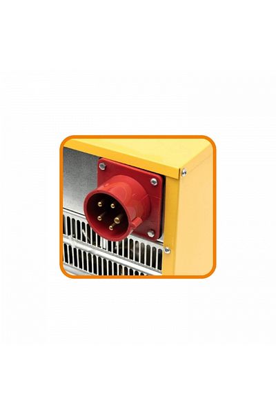 KlaussTech Ventilator electric industrial, putere 2500/5000 W, 2 trepte de încălzire, termostat mecanic, galben
