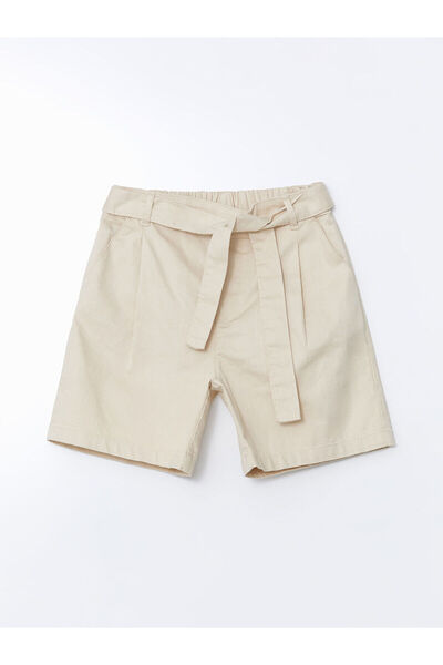 LC Waikiki Beigefarbene Mädchen-Shorts mit elastischem Bund
