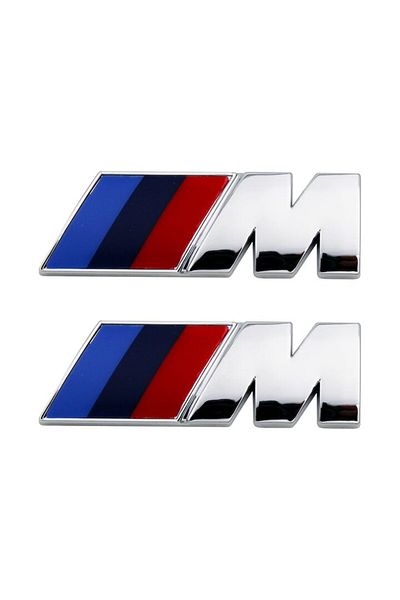 Silverline Set 2 Embleme ABS Aripa Logo M Performance Argintiu
