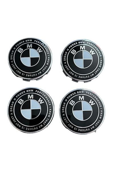 BMW Set 4 capace roti 68mm compatibil/inlocuitor janta roata editie aniversara alb negru