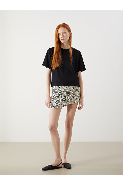 LC Waikiki Özmarka Fustă scurtă cu talie elastică și imprimeu floral, sezon nou