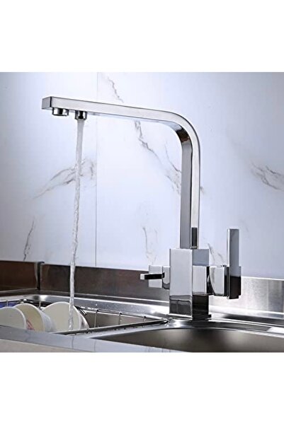 İyem 3 Yollu Siyah Arıtmalı Mutfak Musluk Evye Bataryası 1. SINIF YERLİ ÜRETİM