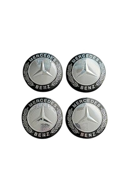 MAF Set 4 capace de jantă Mercedes 56,5 mm negru argintiu