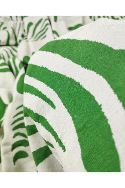 Kumaş Parça Bumbac in lenjerie în culorile bej-verde (lățime 150 cm x lungime...