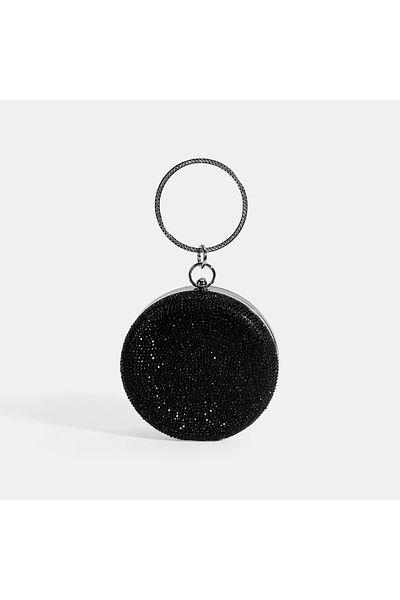 Desa Women's Black Stone Detailed Evening Handbag