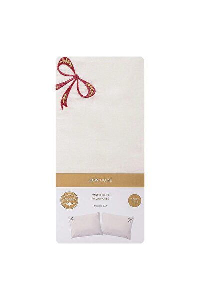 LC Waikiki Lcw Home Bow Embroidered Pillow Case 2 Pcs 50X70 cm (W5)