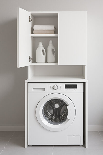Home ZEN %100MDF ÇAMAŞIR MAKİNA DOLABI VE BONYO DÜZENLEYİCİ DOLABI