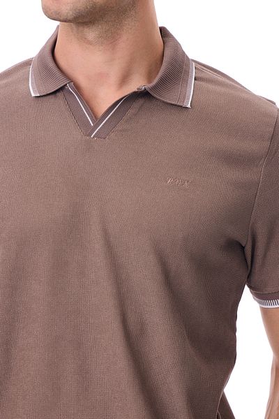 RAVANELLI Men's Non-Shrink Cotton Fabric Slim Fit Slim Fit Polo Neck T-Shirt