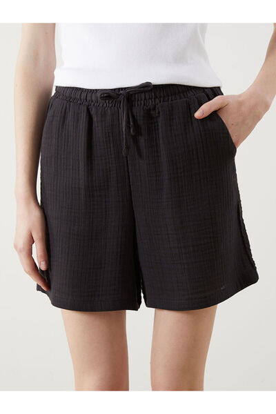 LC Waikiki Textured Women's Shorts with Elastic Waist