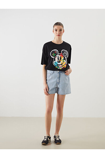 LC Waikiki شورت جينز نسائي عالي الخصر مناسب للأم