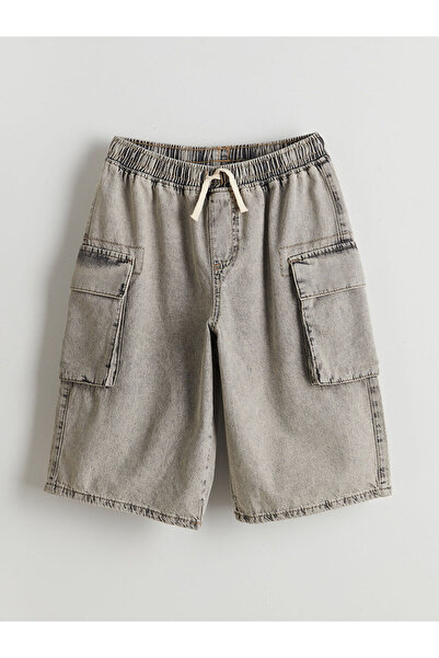 LC Waikiki LCW Kids Beli Lastikli Erkek Çocuk Kargo Jean Şort