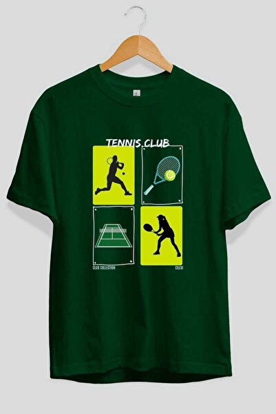 Ankhises Tennis Club μπροστινό εμπριμέ μπλουζάκι Oversize Ανδρικό Γυναικείο 100% βαμβακερό μπλουζάκι με λαιμόκοψη