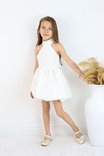 nadirkids KIZ ÇOCUK ZARİF BALON ELBİSE VE TOKA