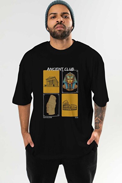 Ankhises Ancient Club μπροστινό εμπριμέ μπλουζάκι Oversize Ανδρικό Γυναικείο ...