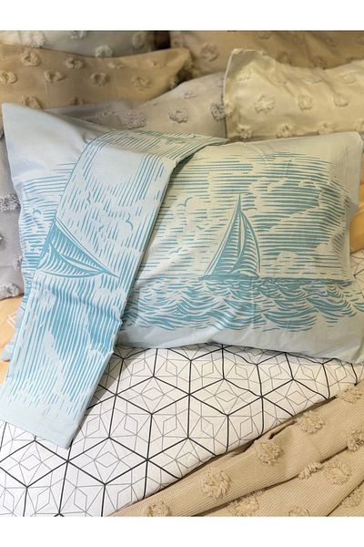 ŞENER HOME 100% Cotton Ranforce 2-Piece Hobby Pillow Case 50X70 cm