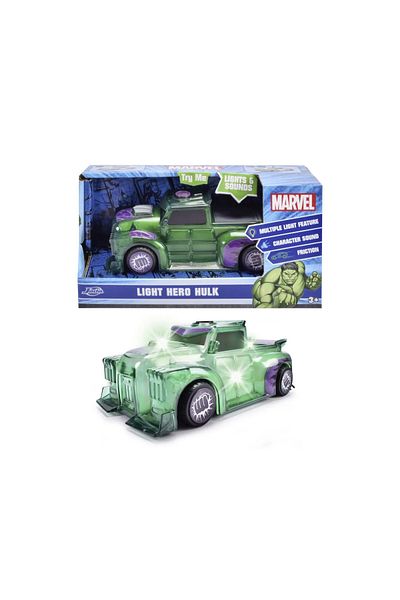 Jada Toys JADA MARVEL LIGHT ΑΥΤΟΚΙΝΗΤΟ ΗΡΩΑΣ HULK ΜΕ ΗΧΟΥΣ ΚΑΙ ΦΩΤΑ ΚΛΙΜΑΚΑ 1:32